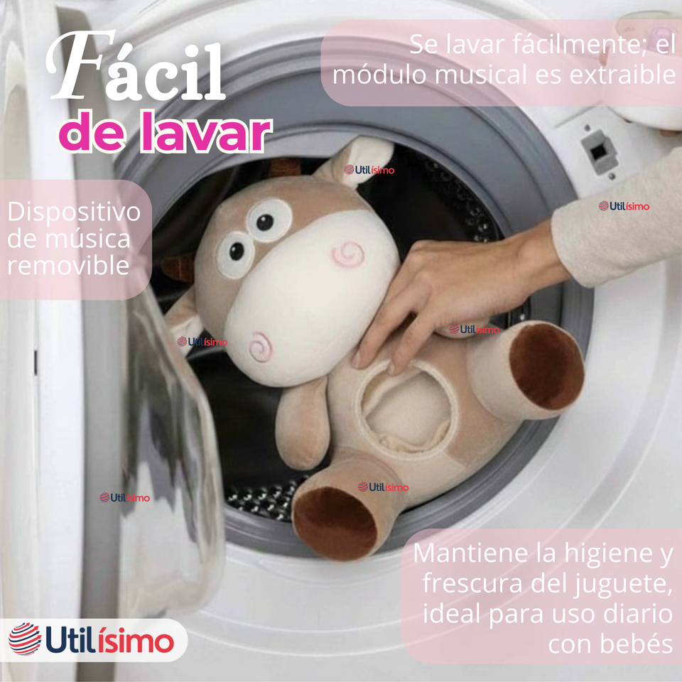 Peluche Vaca Espantacuco Con Luz Y Sonido Para Bebé Niño Niña