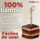 Pack 100 Piezas Brochetas De Bambú Cóctel Aperitivo 12cm