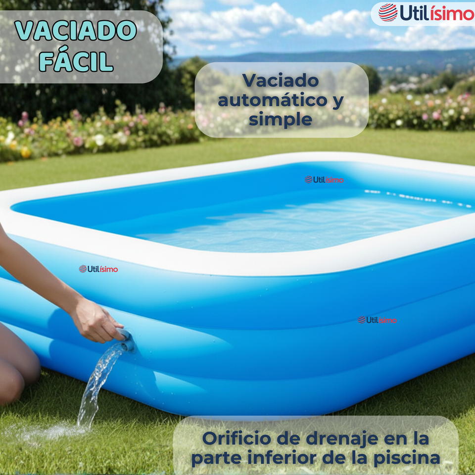 Piscina Inflable Rectangular 305X183X60cm Color Azul