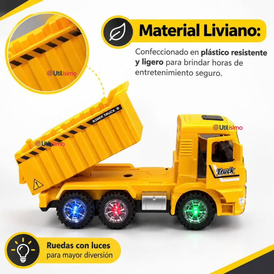 Camión Tolva Juguete Infantil Camión De Luces y Sonidos Interactivo Niño