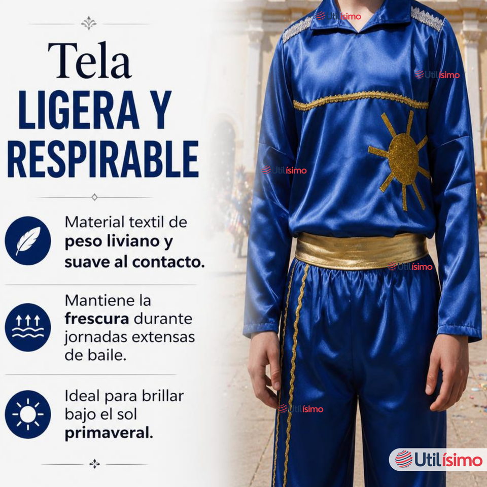 Traje Caporal Típico Completo Con Sombrero Azul Hombre Fiestas Patrias