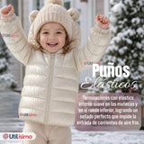 Parka Bebé Niña Beige Térmica Acolchada Con Orejitas Sweet Winter