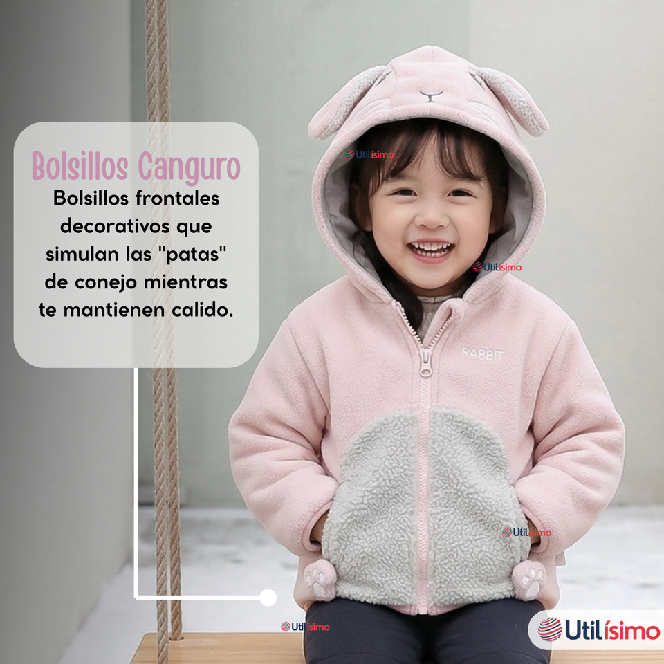 Polerón Polar Con Capucha Invierno Bebé Niña Sweet Rabbit