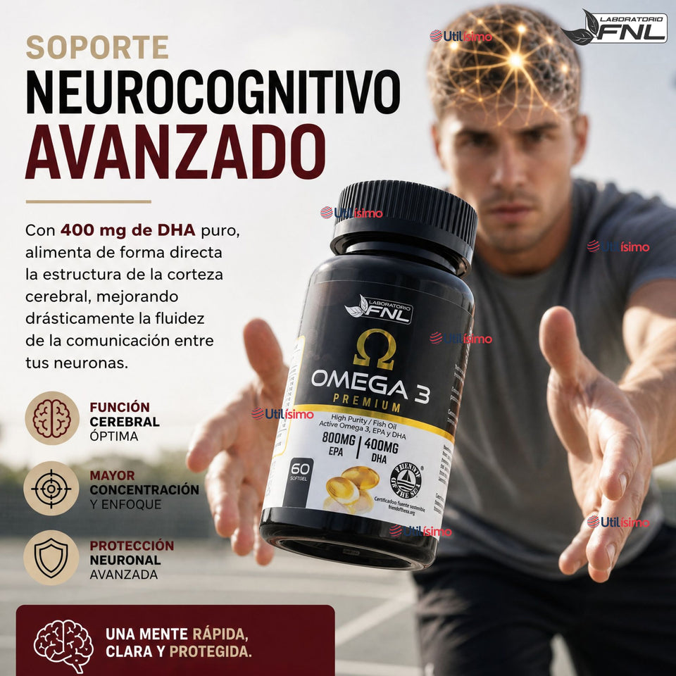 Omega 3 Premium FNL 800mg Epa, 400mg Dha, 60 Cápsulas