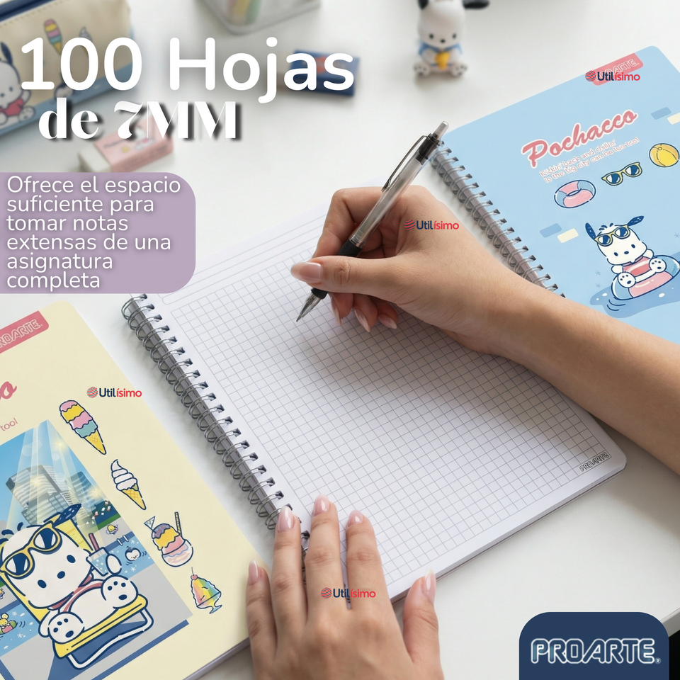 Pack 5 Cuadernos Universitarios Pochacco 100 Hojas Proarte Diseño Surtido