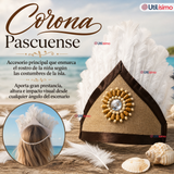 Traje Pascuense Típico Blanco Con Plumas 3 Piezas Juvenil Rapa Nui Fiestas Patrias