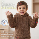 Buzo Polerón Conjunto Polar Niño Unicolor Café Oscuro