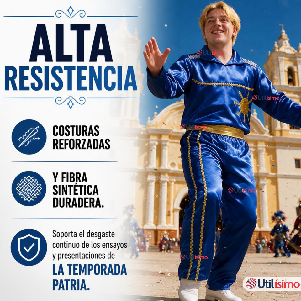 Traje Caporal Típico 2 Piezas Azul Hombre Fiestas Patrias