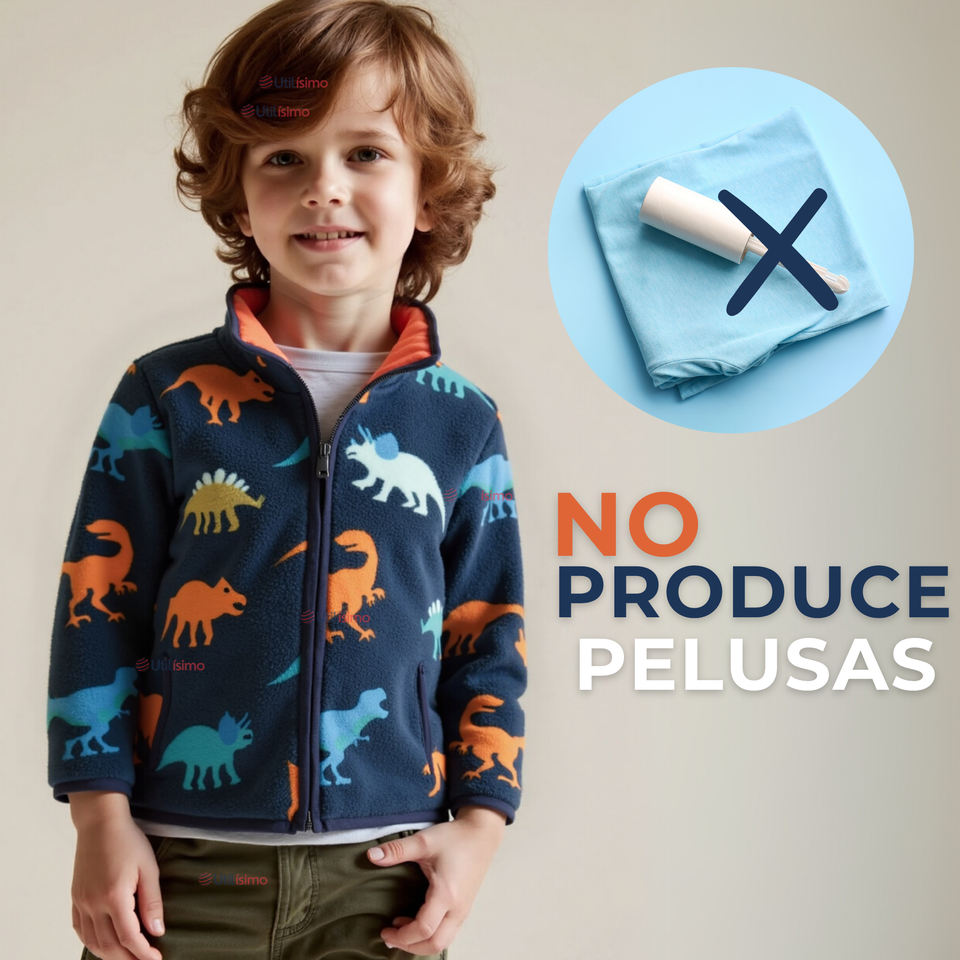 Chaqueta 100% Polar Niño Manga Larga Azul