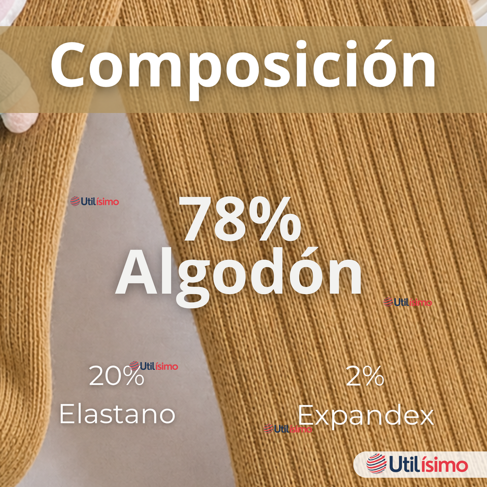 Panty 3D Osito Café Tejida Niña Ballerina 78% Algodón Premium