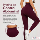 Calza Acanalada Cotelé Polar Con Chiporro Térmica Mujer Elásticada Burdeo