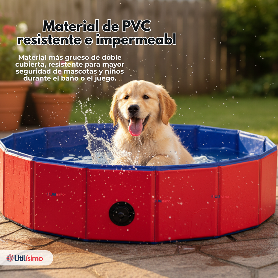 Piscina Bañera Portátil Plegable Para Perros 80x20cm