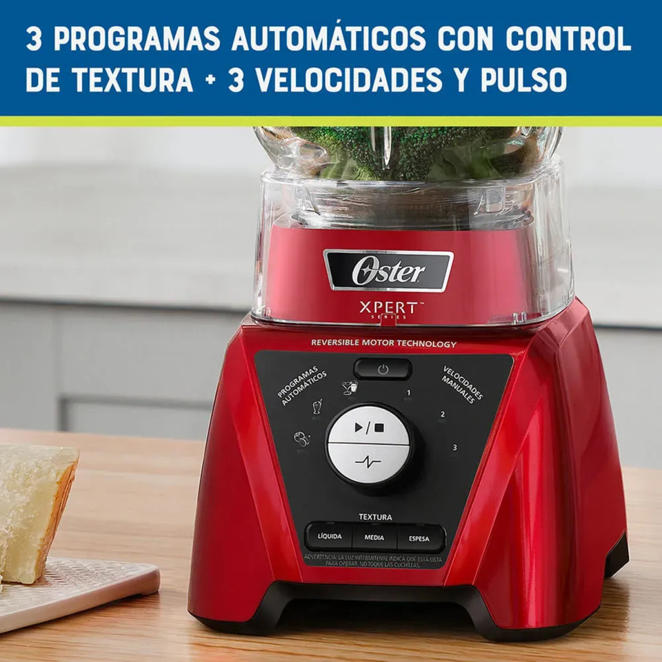 Licuadora Xpert Series™ roja con control de textura y un Blend N Go BLST3BRPG