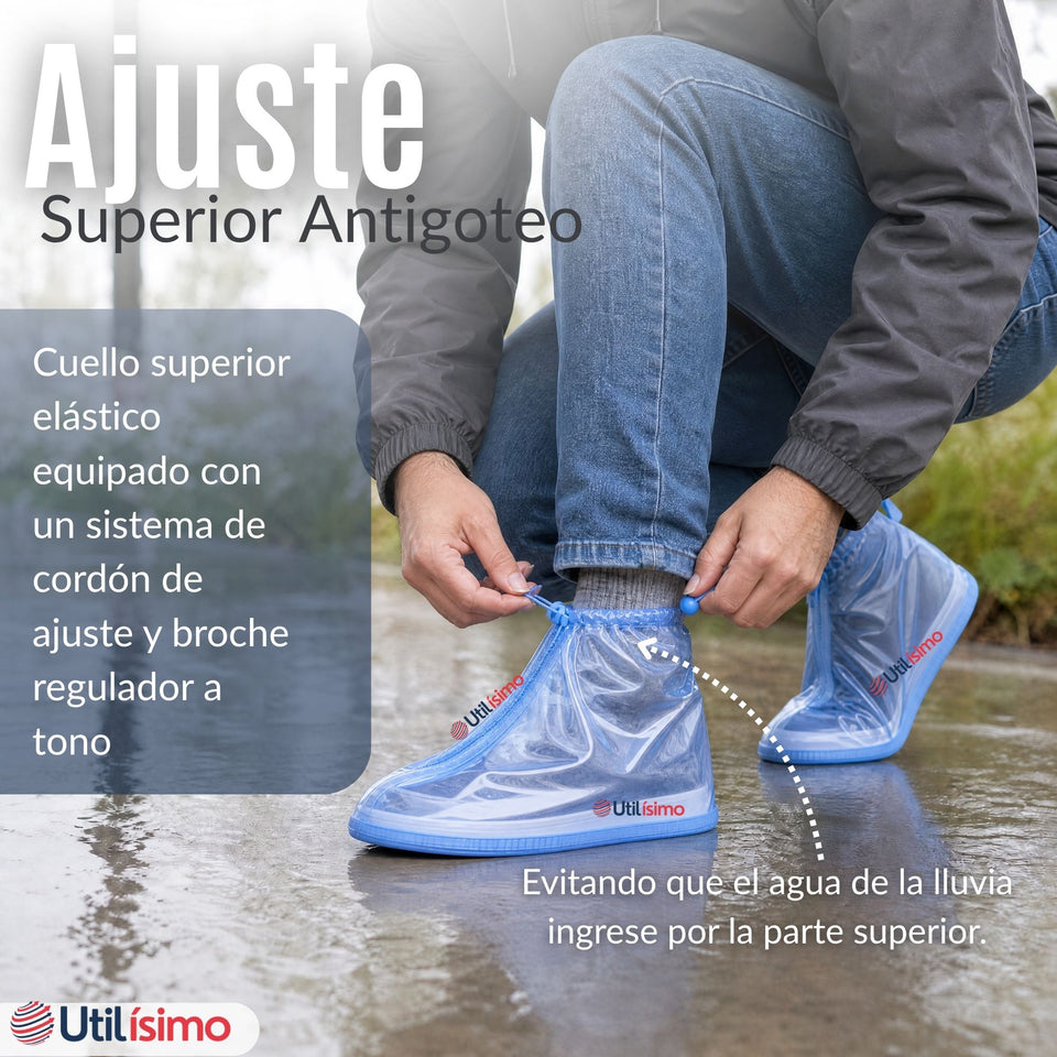 Fundas Cubre Calzado Impermeables Aislante Lluvia Azul 1 Par