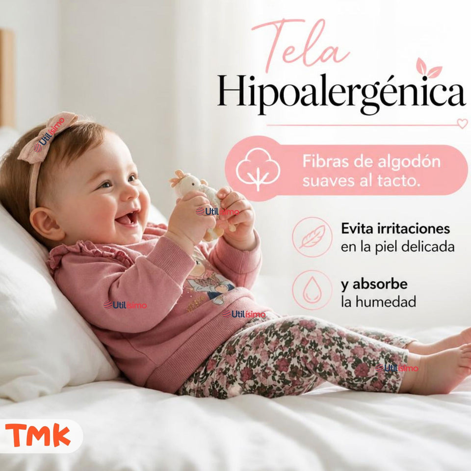 Conjunto 2 Piezas Polerón y Pantalón Buzo 100% Algodón Bebé Niña Tedmimak sweet girl
