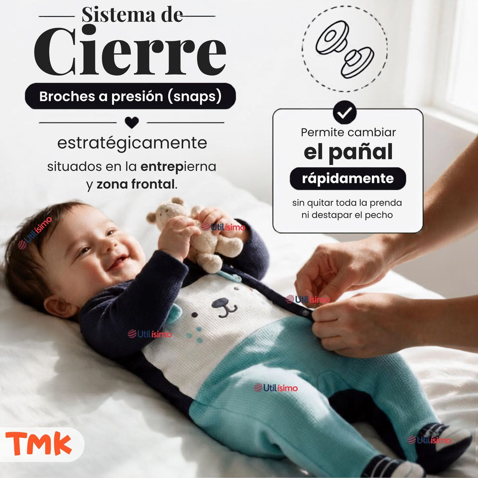 Enterito 100% Algodón Bebé Niño Tedmimak