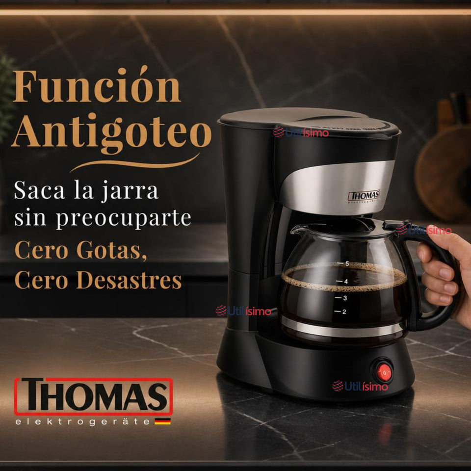 Cafetera Thomas Th-130 Capacitad 750 ML 800W Jarra De Vidrio