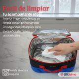 Mochila Escolar Con Ruedas Desmontables Diseño 3D + Estuche + Lonchera Niño Poliéster Motorcycle