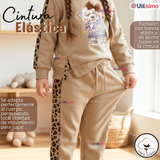 Conjunto 2 Piezas Buzo Pantalón Y Polerón Beige Osito Niña