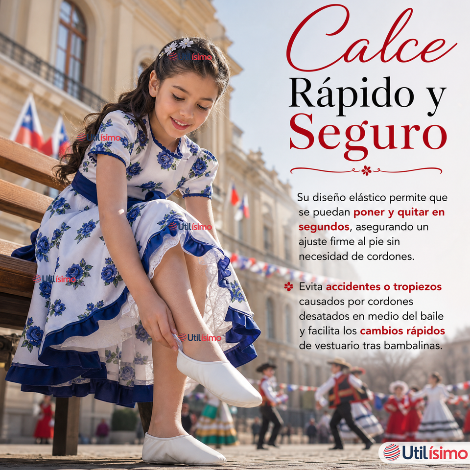 Zapatillas Chicle Blancas Niña Bailes Danza Fiestas Patrias Talla 30-35