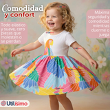 Vestido Manga Corta Casual Loro Multicolor Verano Niña 2 a 7 años