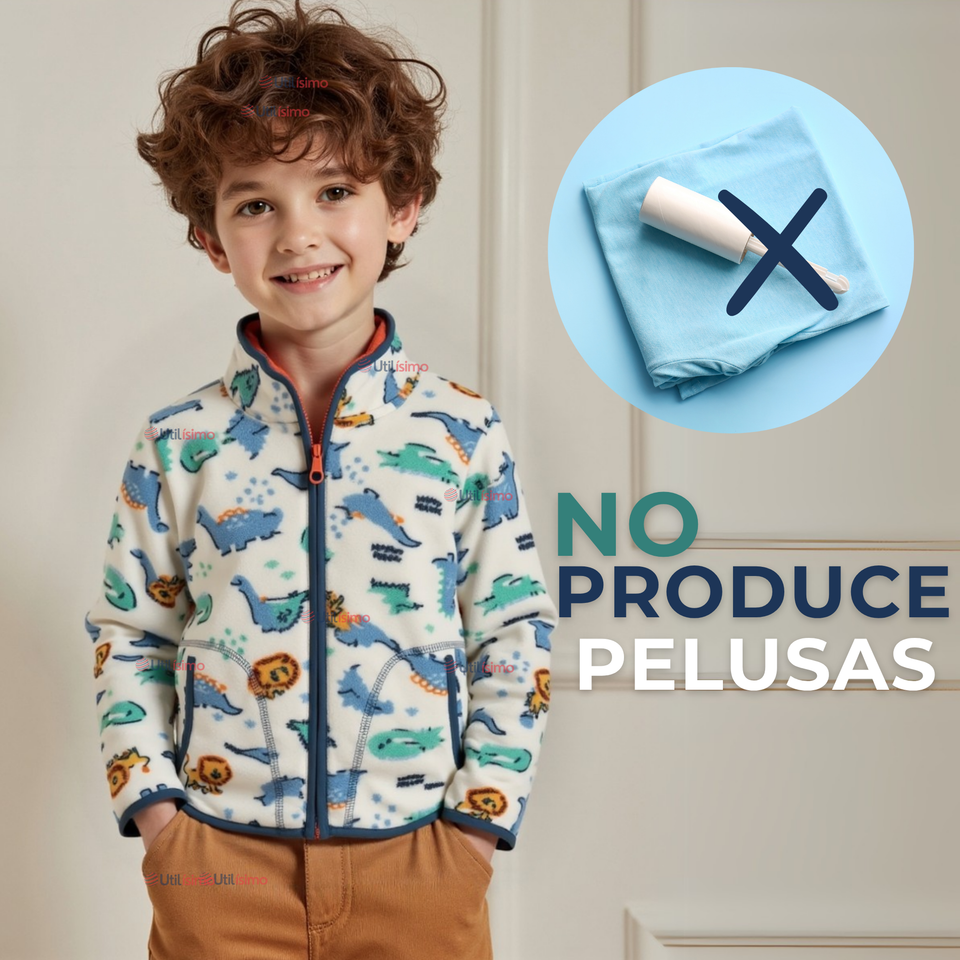 Chaqueta 100% Polar Niño Manga Larga Blanco