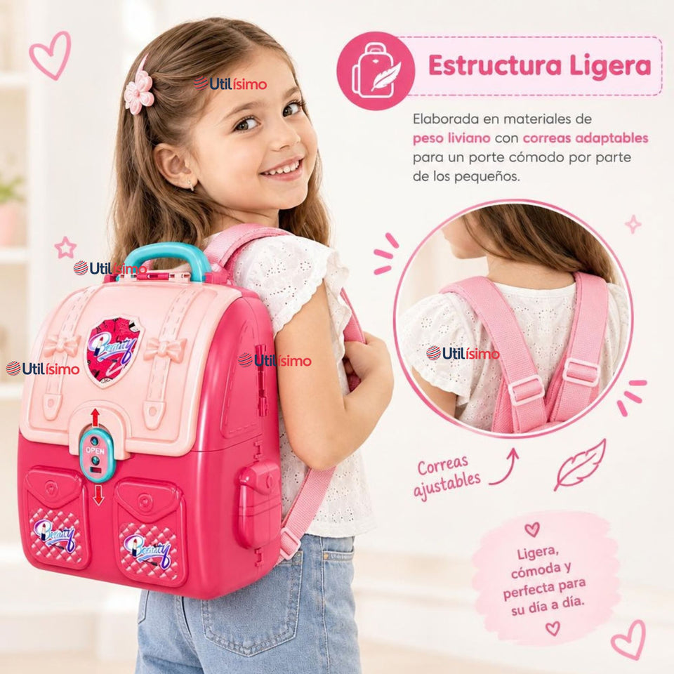 Mochila 2 En 1 Set De Belleza Juguete Infantil Niña