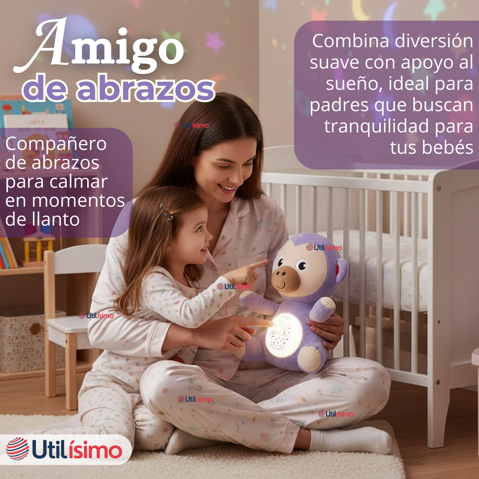 Peluche Mono Espantacuco Con Luz Y Sonido Para Bebé Niño Niña