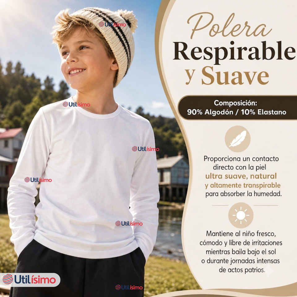 Traje Típico Chilote Completo 5 Piezas Niño Fiestas Patrias