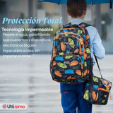 Mochila Bolso Escolar + Lonchera + Estuche 45Cm Niño Tela Oxford Skate