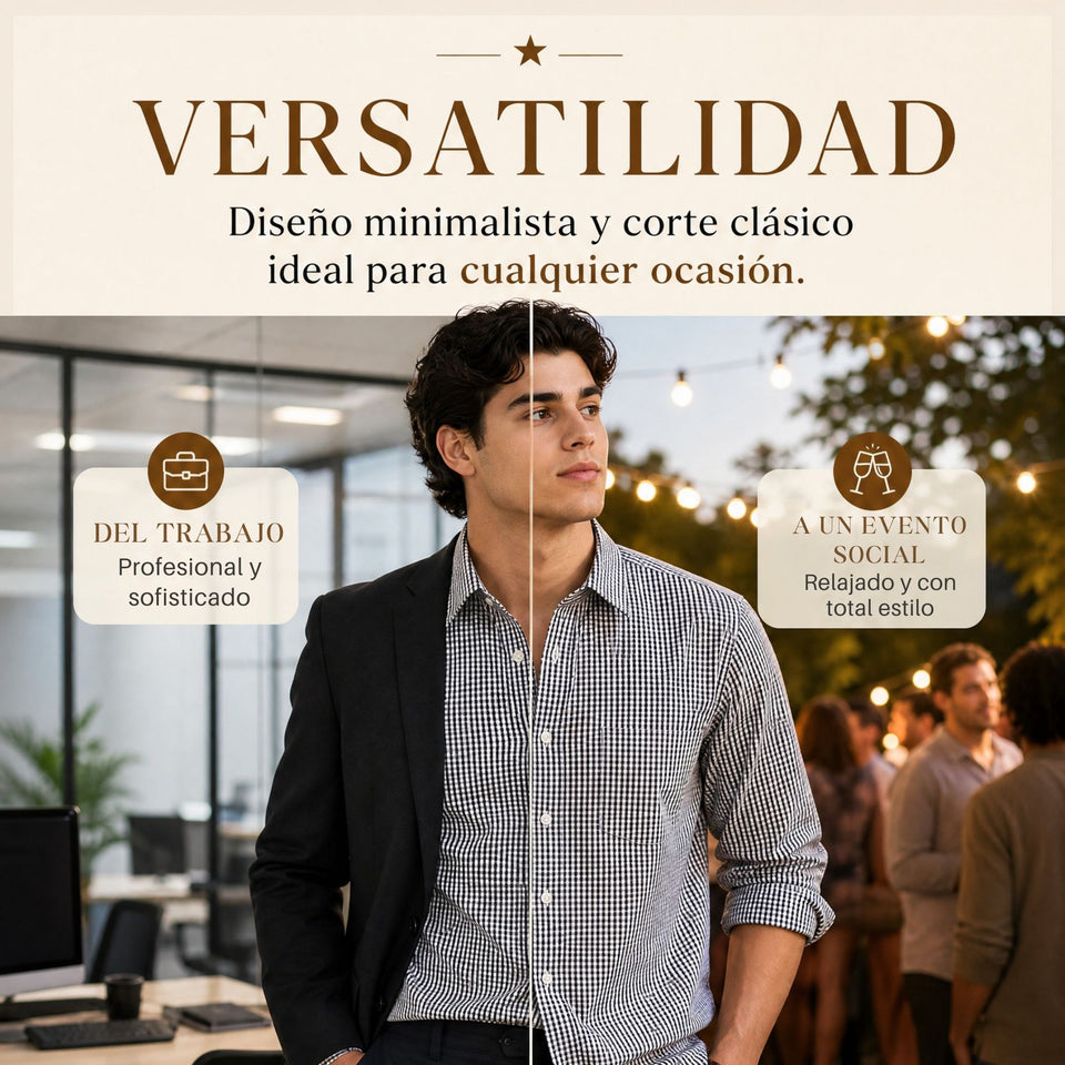 Camisa Cuadrille Hombre Blanco Azul Clásica Regular Fit