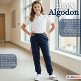 Pack 3 Buzos Pantalones Escolares Niños Unisex 100% Algodón Azul Bota Acanalada 3 a 16 años