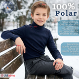 Pack 3 Poleras Camisetas Polar Azul Oscuro Primera Capa Beatle Manga Larga Niño