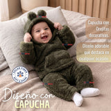 Buzo Polerón Conjunto Polar Niño Con Capucha Unicolor Verde Oscuro