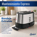 Tostador Oster® 2 rebanadas en acero inoxidable TSSTTR500 800W