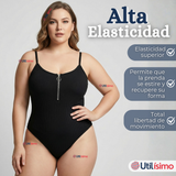 Body Con Cierre Delantero Sin Mangas Ligero Sutil Colores Surtidos Mujer