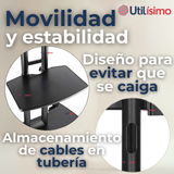 Soporte TV Portátil Con Ruedas 45Kg 32 a 75 Pulgadas 32 40 43 50 55 60 65 70 75