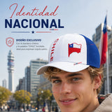 Jockey Gorro Hombre Bandera De Chile Bordado Tricolor