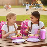Set Fiambrera Tupper + Vaso Para Niños y Niñas Colores Varios Infantiles
