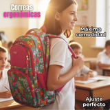 Mochila Escolar Kit Con Estuche y Lonchera 43cm Tela Oxford Niña