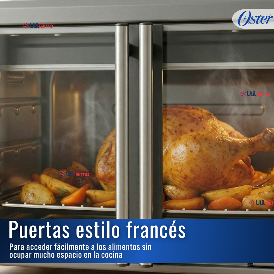 Horno con freidora de aire digital Oster® de 42 litros, puertas francesas, TSSTTV42FDDAFNS 1700W