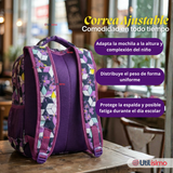 Mochila Escolar Bolso Con Estuche 43Cm Tela Oxford Niña Beautiful Flowers
