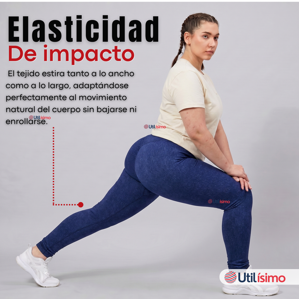 Calza Polar Con Chiporro Térmica Mujer Elásticada Azul Jeans