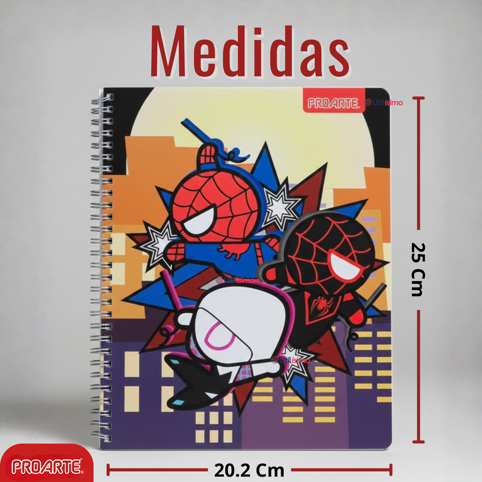 Pack 5 Cuadernos Universitarios Marvel Heroes 100 Hojas Proarte Diseño Surtido