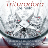 Licuadora Oster® con vaso de vidrio y 6 velocidades más pulso 800 Watts 1,5Litros