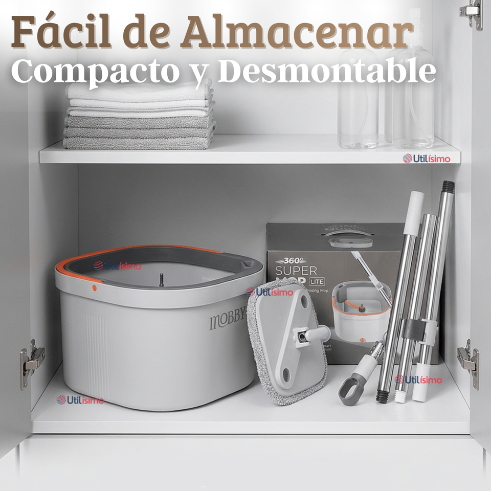 Trapeador Mopa Giratorio 360° Balde Centrifugo Microfibra