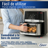 Freidora de aire digital Oster®, con recubrimiento Oster® DiamondForce, 7.5L de capacidad, CKSTAF75WDSSDF 1600W