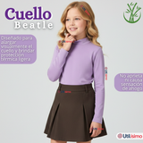 Pack 3 Poleras Camisetas Bambú Lilas Cuello Beatle Primera Capa  Manga Larga Niña
