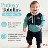 Conjunto 2 Piezas Polerón con Capucha y Pantalón 100% Algodón Bebé Niño 89 Blue