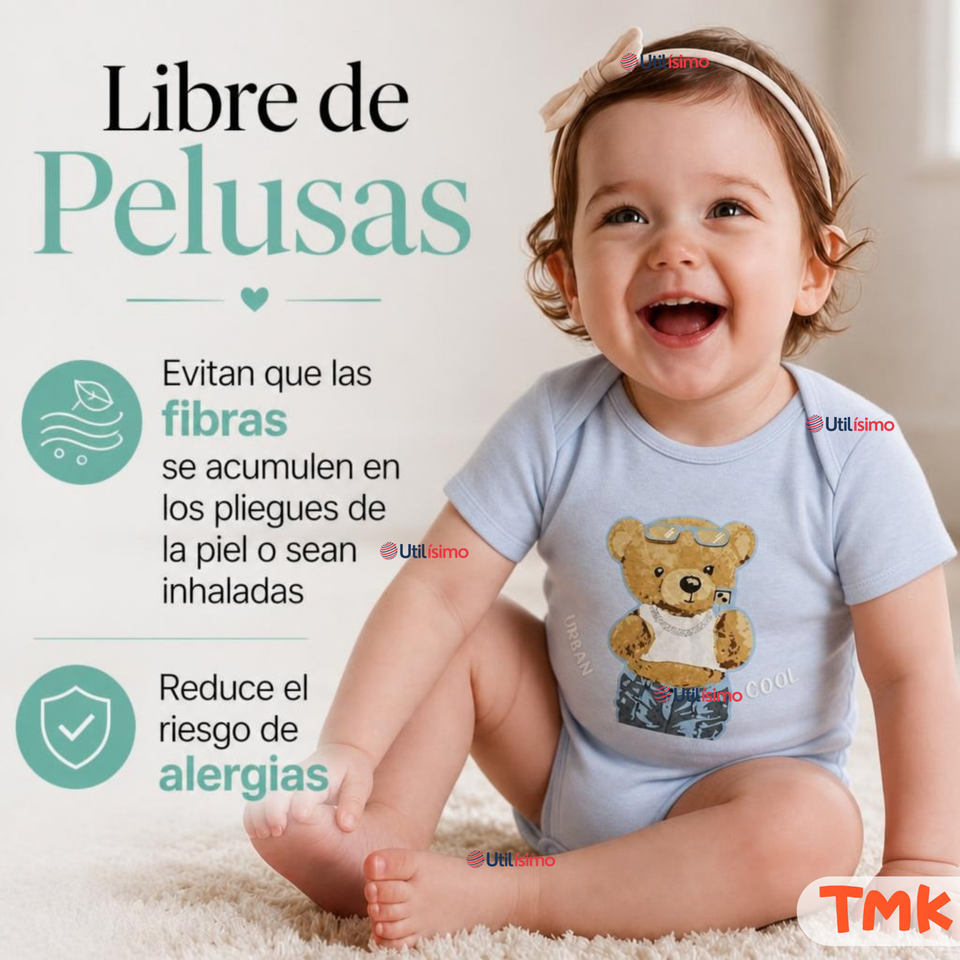 Pack 5 Bodys Manga Corta 100% Algodón Tedmimak Niña Cuddly Bears